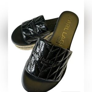 Karl Lagerfeld women's Kamara Quilted Platform Sandals size 6
